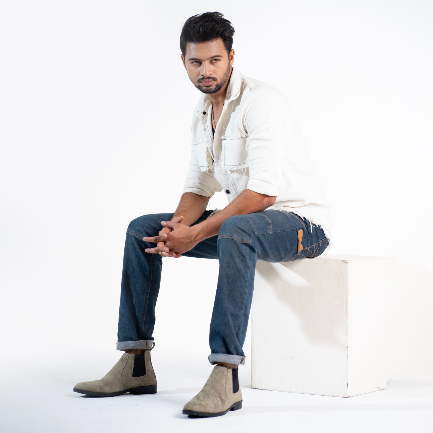 Zuqo Mens Chelsea Boot   - Light Olive
