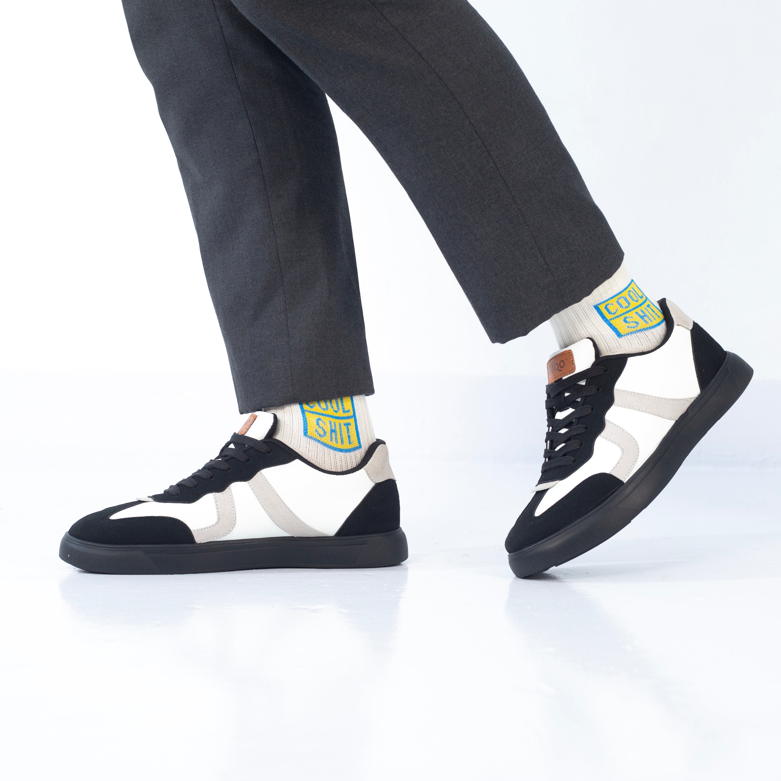 Zuqo Men's Sneaker : Prime White Black
