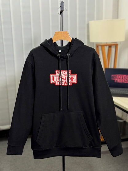 Zuqo Men's Hoodie  -  Upside Down ( Black )