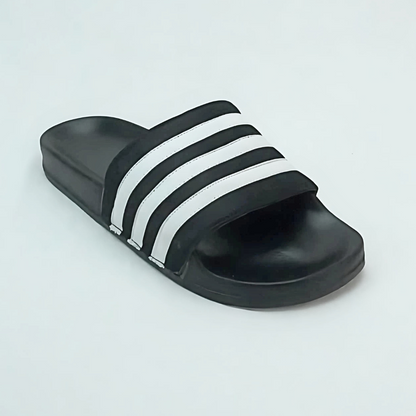 Zuqo Mens Slides / Slipper - Black Stripe