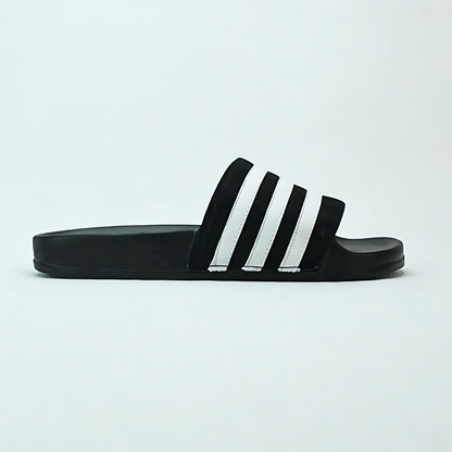 Zuqo Mens Slides / Slipper - Black Stripe