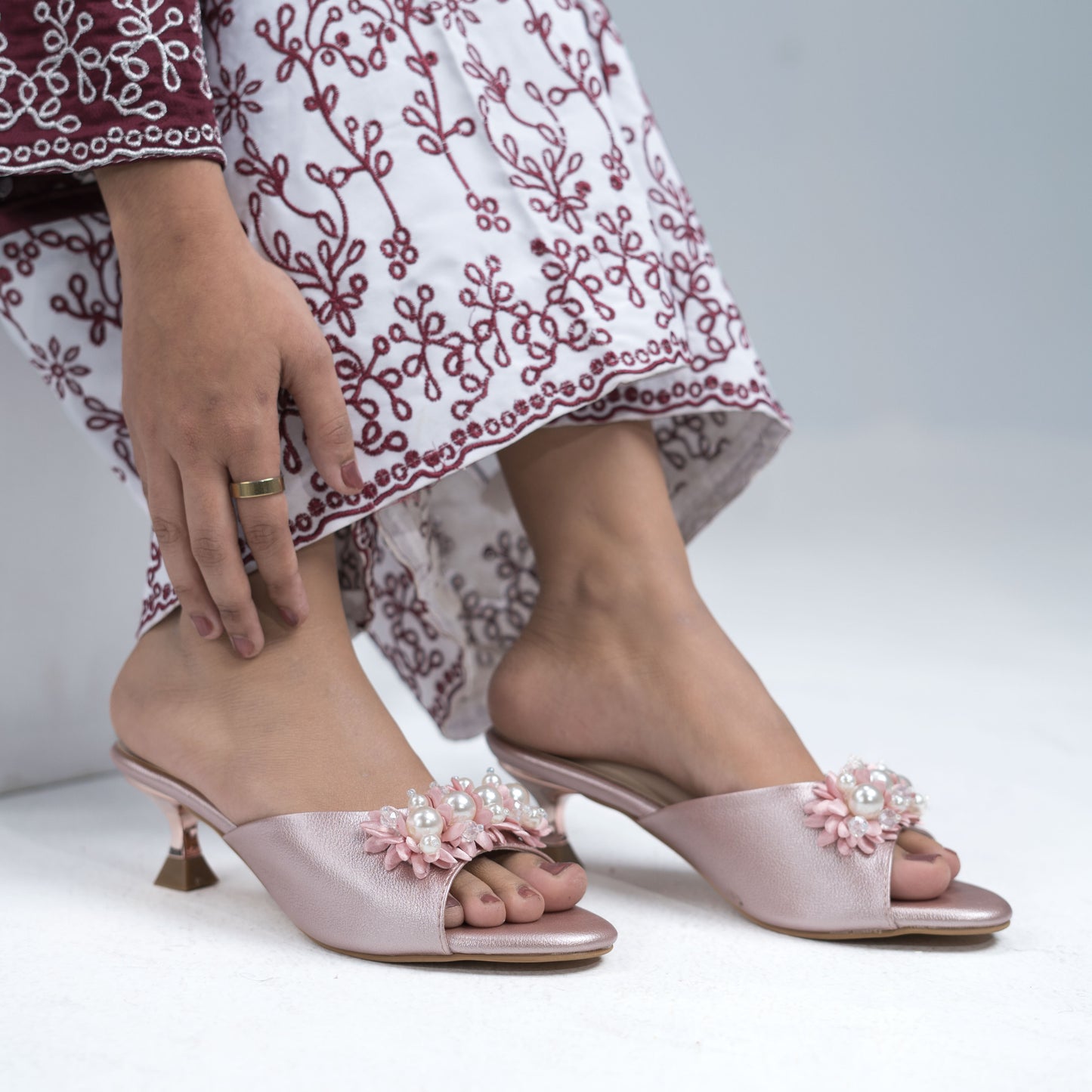 Zazla Women’s Heels – Royal Pearl Pink